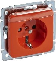 Legrand Creo Steckdose mit Beschriftungsträger und Kinderschutz, orange