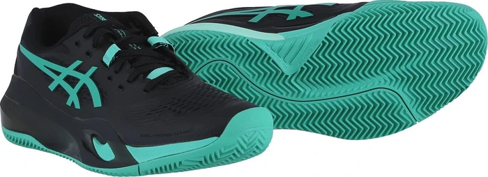 Asics Gel-Resolution X Clay black/aurora green (Herren)