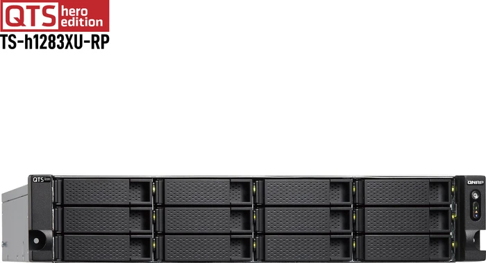QNAP QuTS hero TS-h1283XU-RP-E2136-32G, 32GB RAM ECC, 2x SFP+ 10Gb/s, 2x RJ-45 10GBase-T, 2HE