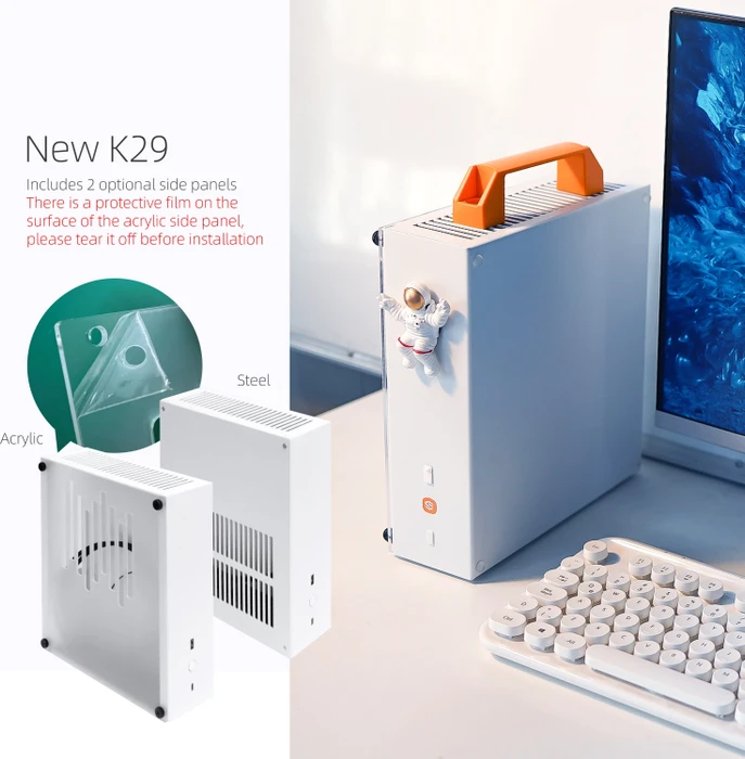 SGPC K29 Steel, silber/orange, Mini-ITX