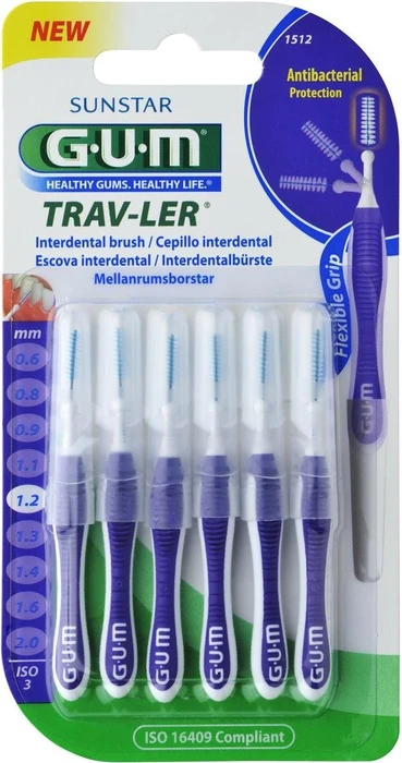 Sunstar Gum TRAV-LER Interdentalbürste Kerzenform 1.2mm violett, 6 Stück