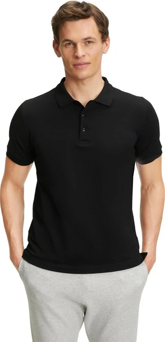 Falke Pima Poloshirt kurzarm schwarz (Herren)