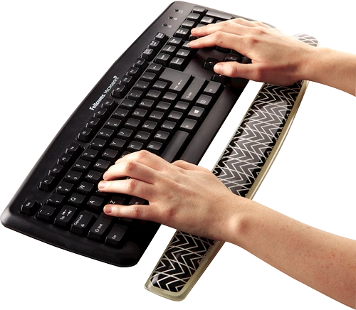 Fellowes Photo Gel Tastatur-Handgelenkauflage Zick-Zack, schwarz/weiß