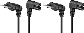 Wentronic Goobay Kaltgeräte Netzkabel, Eurostecker auf C7 Buchse, beidseitig gewinkelt, 3m