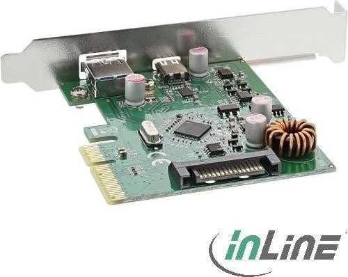 InLine Schnittstellenkarte, 1x USB-C 3.1, 1x USB-A 3.1, PCIe 2.0 x4