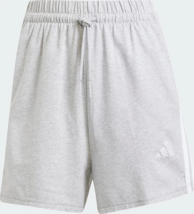 adidas Essentials 3-Streifen Cotton Trainingshose kurz light grey heather/white (Damen)