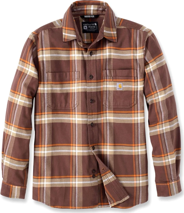 Carhartt Rugged Flex Relaxed Fit Flannel Plaid Hemd langarm chestnut (Herren)