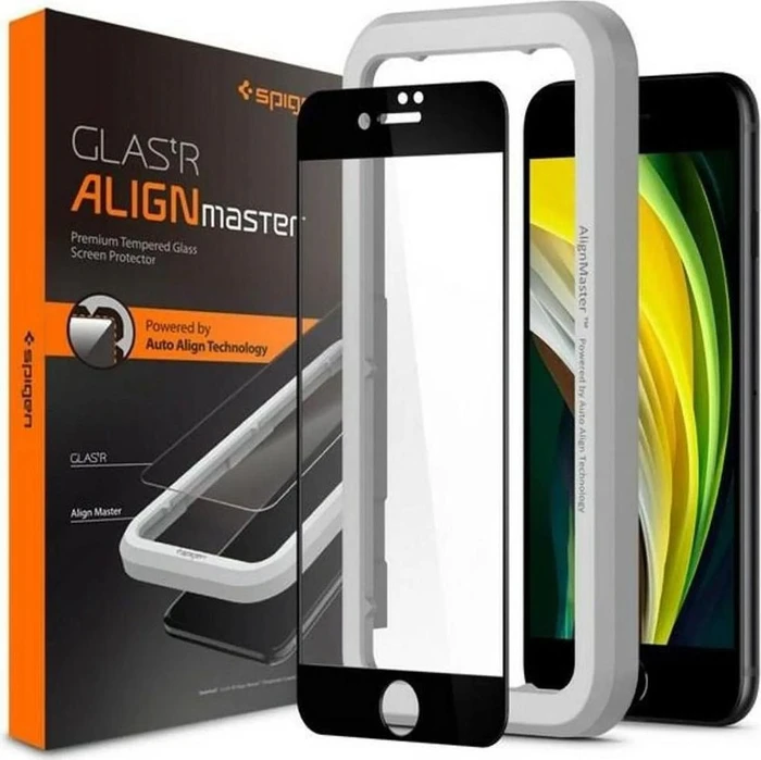 Spigen Screen Protector GLAS.tR AlignMaster für Apple iPhone SE (2022)/SE (2020)/8/7