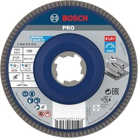 Bosch Professional X-LOCK X571 Best for Metal Fächerschleifscheibe gerade K120, 125x22.23mm, 1 Stück