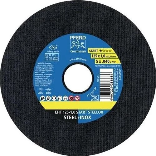 Pferd EHT 125-1.0 Start STEELOX Trennscheibe, 125x1x22.23mm, 50 Stück