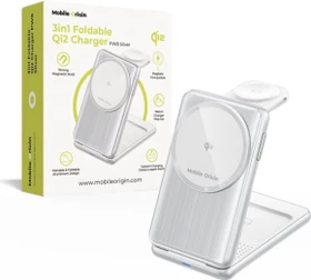 Mobile Origin 3in1 Foldable Qi2 Charger PW8 silber/weiß