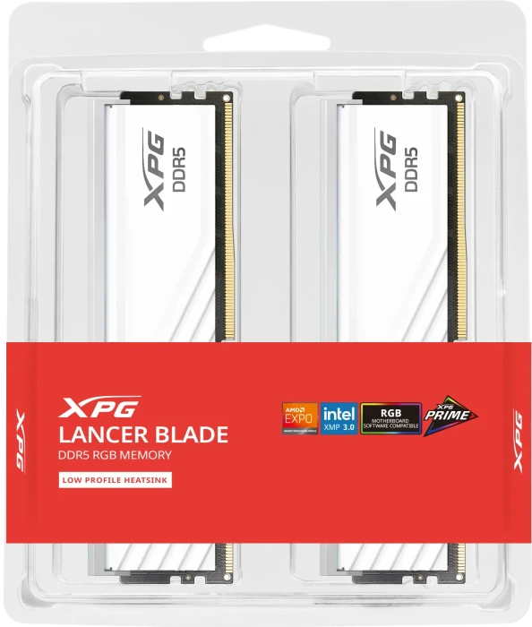 ADATA XPG LANCER BLADE RGB White UDIMM 32GB Kit, DDR5-6000, CL48-48-48, 1RX8