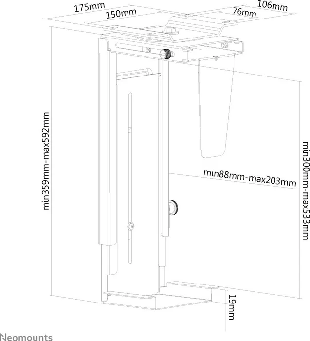 Neomounts PC-Halterung, schwarz