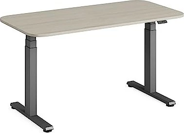 Steelcase Solo elektrisch höhenverstellbarer Sitz-Steh-Schreibtisch EU 140x70cm Akazie/grau