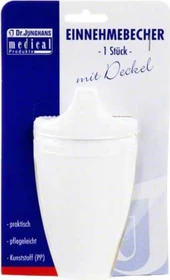 Dr. Junghans Medical Einnehmebecher mit 2 Griffen und 2x Deckel 4+12mm weiß, 250ml