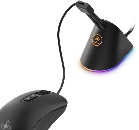 Deltaco Gaming RGB Mouse Bungee, Mauskabelhalterung, schwarz