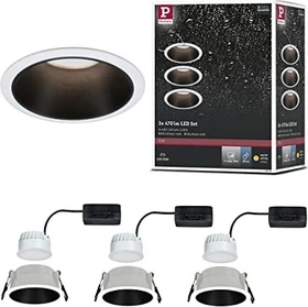 Paulmann Cole Coin LED 6W Einbauleuchte schwarz, 3 Stück