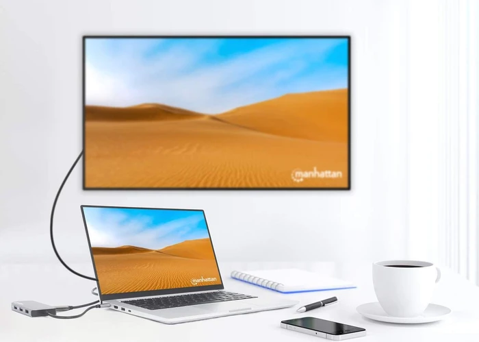 Manhattan 8-in-1 Docking Station, USB-C 3.0 [Stecker]