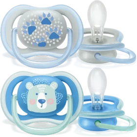 Philips Avent SCF085/03 Ultra Air Beruhigungsschnuller, 6-18M, Silikon, i love bär/pfoten, 2 Stück