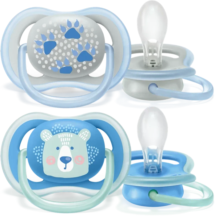 Philips Avent SCF085/03 Ultra Air Beruhigungsschnuller, 6-18M, Silikon, i love bär/pfoten, 2 Stück