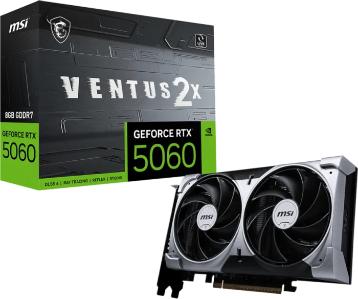 MSI GeForce RTX 5060 8G Ventus 2X, G5060-8V2, 8GB GDDR7, HDMI, 3x DP