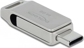 DeLOCK SuperSpeed USB Stick 64GB, USB-A + USB-C, USB 3.2 Gen 1×1