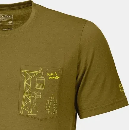 Ortovox 185 Merino Way To Powder Funktionsshirt kurzarm green moss (Herren)
