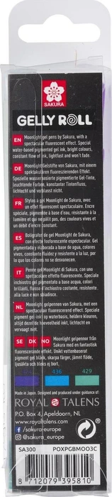 Sakura Gelly Roll Moonlight Fluorescent Ocean Gelroller (Mine) sortiert, 3er-Set, Etui