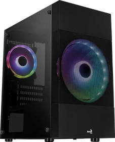 AeroCool Atomic Lite [V1], Lüfter LED Fixed RGB, Glasfenster (ACCS-PV33023.11 / Atomic-Lite-G-BK-v1)