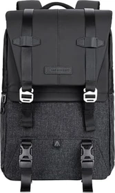 K&F Concept Kameratasche mit Regenschutz für 15,6-Zoll-Laptop, DSLR-Kameras grau