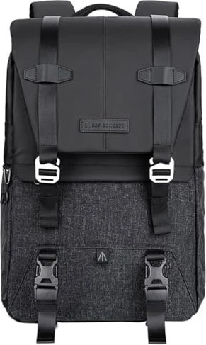K&F Concept Kameratasche mit Regenschutz für 15,6-Zoll-Laptop, DSLR-Kameras grau