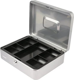 HMF 10130 Geldkassette, silber, Schlüsselschloss