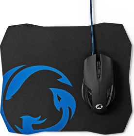 Nedis Gaming Mouse und Mousepad Set, schwarz, USB (GMMP110BK)