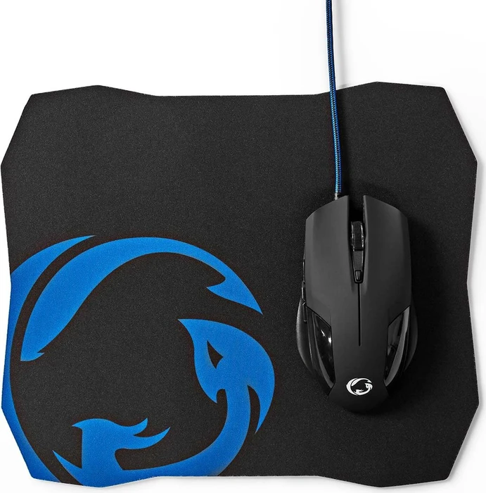 Nedis Gaming Mouse und Mousepad Set, schwarz, USB