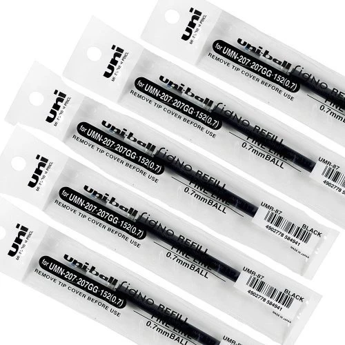 Uni-Ball UMR-87 N Gel-Mine 0.4mm schwarz, 5er-Pack