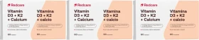 Redcare Vitamin D3 + K2 + Calcium Tabletten, 180 Stück (3x 60 Stück)