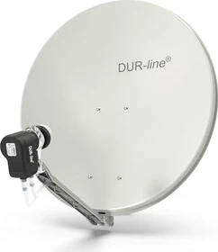 Dura-Sat Dur-line Select 75 G + Ultra Twin LNB - 2 Teilnehmer Set, hellgrau