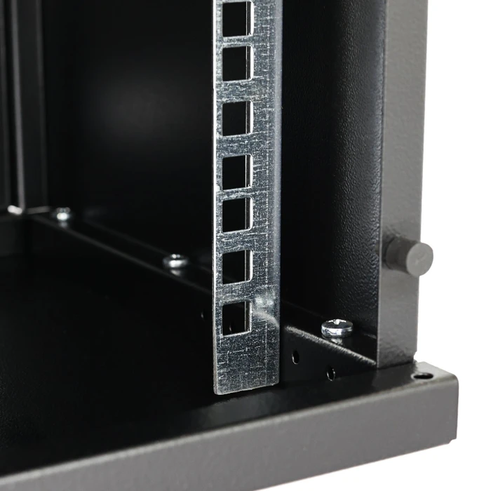 HMF Serverschrank 10", HMF 63400 9HE, Sicherheitsglastür, IP20, schwarz, 300mm tief