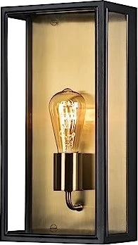 Konstsmide Carpi 20.5cm Wandleuchte 1-flammig schwarz messing