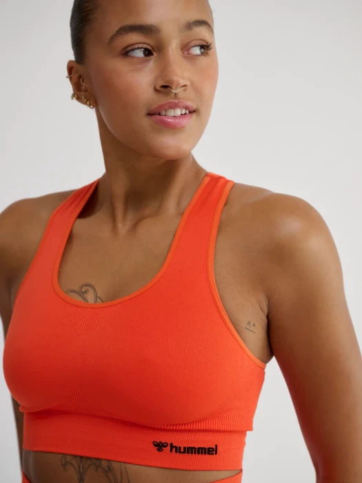 hummel Seamless Sports Top Funktionsshirt ärmellos tangerine tango (Damen)