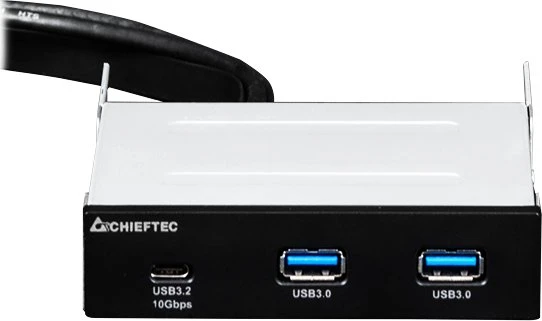 Chieftec USB-HUB, 1x USB-C 3.1, 2x USB-A 3.0, USB 3.0 19-Pin Stecksockel, 1x USB 3.1 20-Pin Key-A Stecksockel [Stecker]