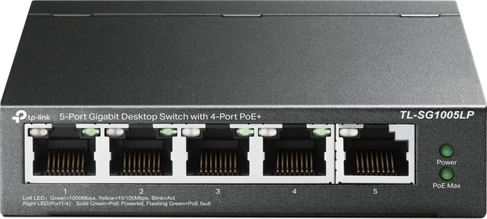 TP-Link TL-SG1005LP Desktop Gigabit Switch, 5x RJ-45, 40W PoE+