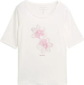 Tom Tailor Print T-Shirt kurzarm whisper white (Damen)