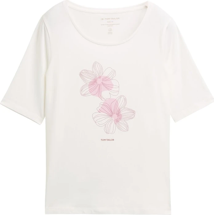 Tom Tailor Print T-Shirt kurzarm whisper white (Damen)