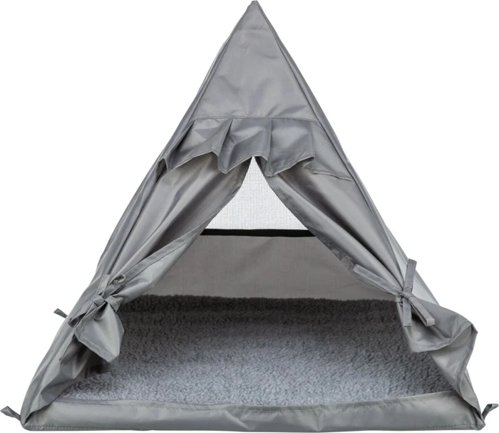 Trixie Outdoor Katzentipi Samoa mit Lüftungsgitter und Heringen, 55 x 50 x 55cm, grau