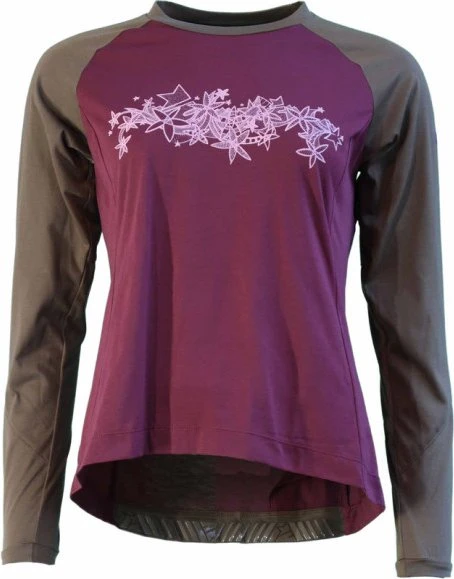 Zimtstern PureFlowz Trikot langarm military olive/windsor wine (Damen)
