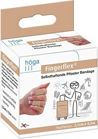 Höga Fingerflex Selbsthaftende Pflaster Bandage hautfarben, 2.5cm x 4.5m, 1 Stück