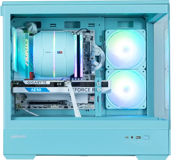 Zalman P30 [V2] Mint, türkis, Glasfenster