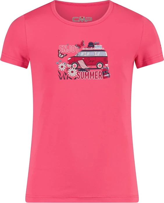 CMP Print Funktionsshirt kurzarm rosa fluo (Junior)