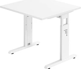 Hammerbacher Ergonomic O-Serie OS08/W/W Schreibtisch 80x80cm weiß/weiß